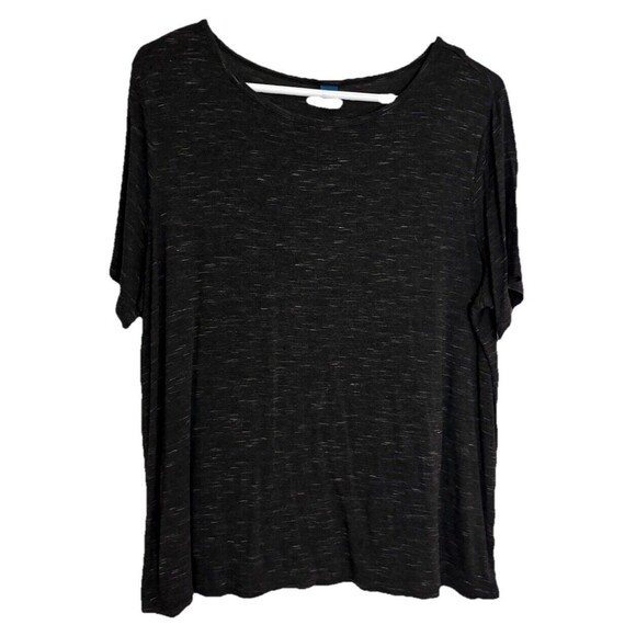 Old Navy Luxe Short Sleeve Black White Super Stretch  T Shirt Large Petite - Picture 1 of 4